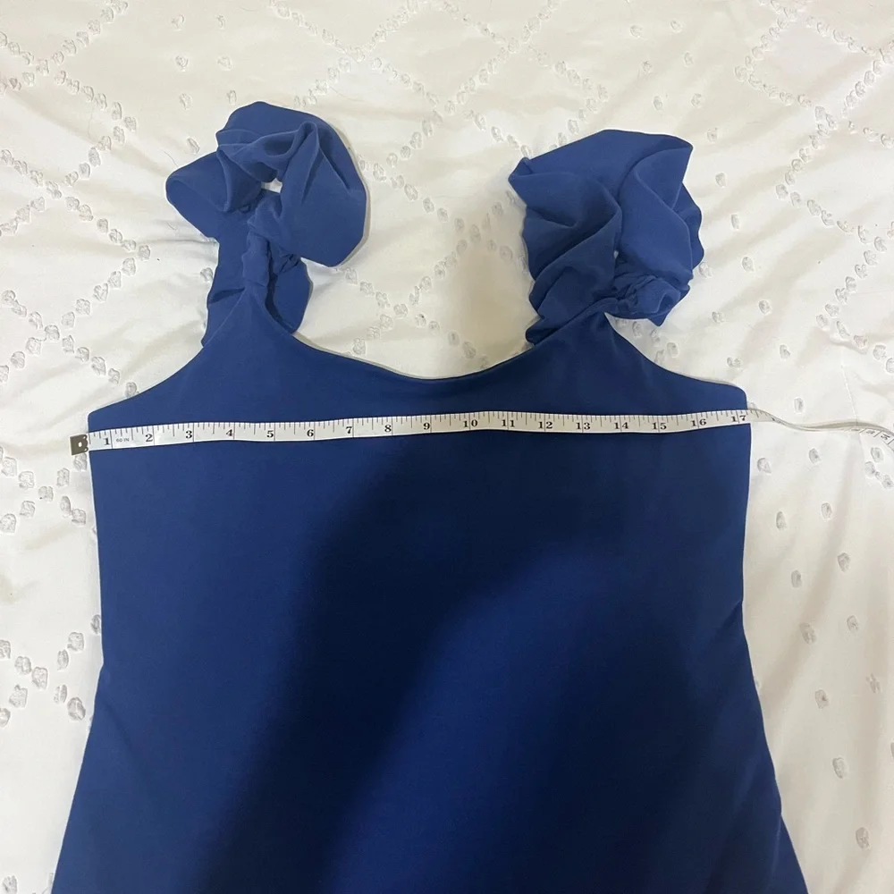 Blue Ruffled Strap Top - Picture 4 of 6